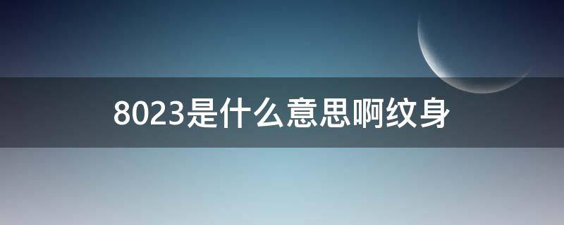 8023是什么意思啊纹身（9088纹身）