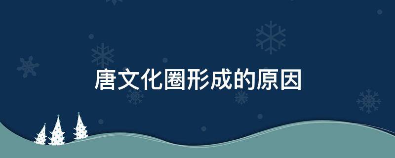 唐文化圈形成的原因（唐文化圈形成的原因是）