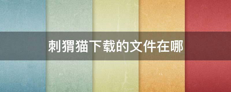 刺猬猫下载的文件在哪（刺猬猫电脑版怎么下载）