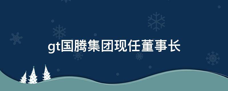 gt国腾集团现任董事长