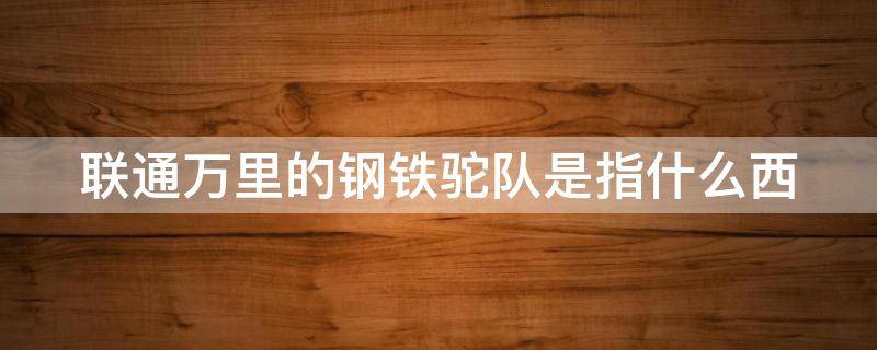 联通万里的钢铁驼队是指什么西