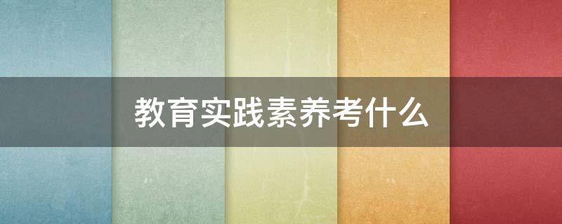 教育实践素养考什么 教育实践素养考什么科目