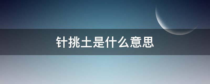 针挑土是什么意思 有如针挑土