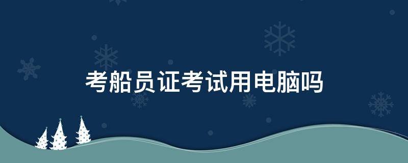 考船员证考试用电脑吗（船员要考证吗）