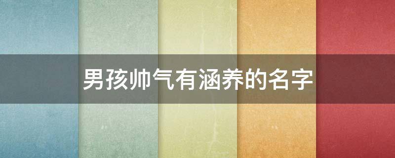 男孩帅气有涵养的名字
