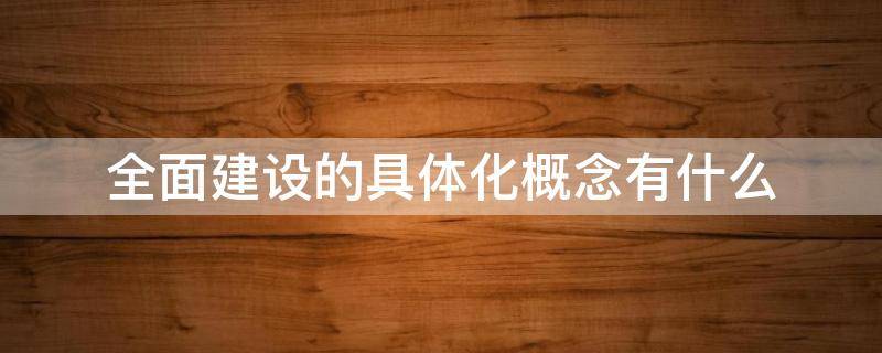 全面建设的具体化概念有什么 属于全面建设